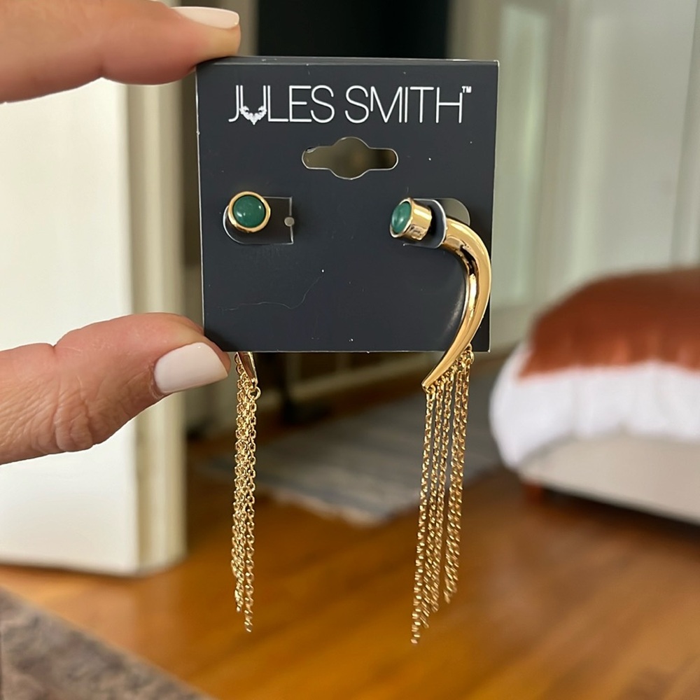 Jules Smith gold and green earrings